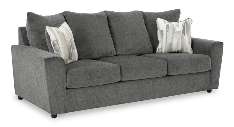 Gravel Fabric Sofa, Loveseat and Chair with Attached Back Cushions