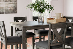 Gray / 7-Piece Counter Dining Set: Table + 6 Stools, product view 2; includes 1 table, 6 stools; decorative accessories and other furniture excluded - 2