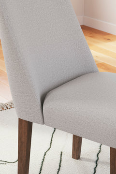 gray and brown upholstered dining chairs, upholstery detail - 5