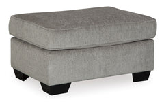 Alloy Gray chenille ottoman, Rectangular 34" × 24" angled view - 1