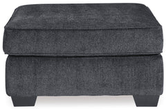 Slate Gray chenille ottoman, Square 36" × 36" front view - 14