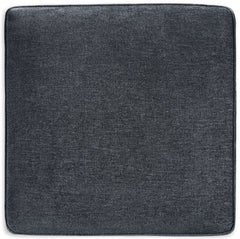 Slate Gray chenille ottoman, Square 36" × 36" top view - 15