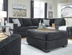 Slate Gray chenille ottoman, Square 36" × 36" styled room; other furniture and accessories not included - 16