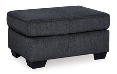 Slate Gray chenille ottoman, Rectangular 34" × 24" product view - 5