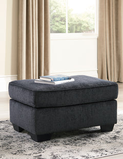 Slate Gray chenille ottoman, Rectangular 34" × 24" styled room; other furniture and accessories not included - 6