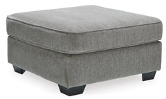 Alloy Gray chenille ottoman, Square 36" × 36" angled view - 7