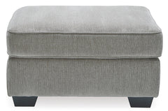 Alloy Gray chenille ottoman, Square 36" × 36" front view - 8
