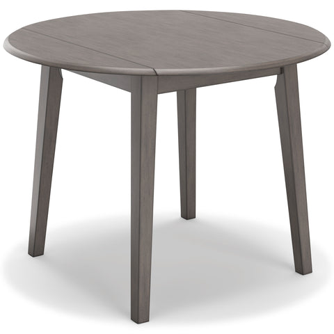 Gray Round Drop-Leaf Dining Table, 42.75 Inches