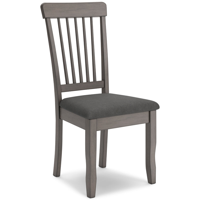 Gray Spindle-Back Dining Chairs with Upholstered Seats, Set of 2
