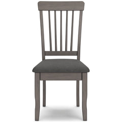 Gray Dining Chairs, front view; sold as a matching pair; tables, additional chairs and accessories excluded - 5
