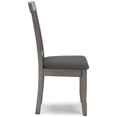 Gray Dining Chairs, side view; sold as a matching pair; tables, additional chairs and accessories excluded - 7