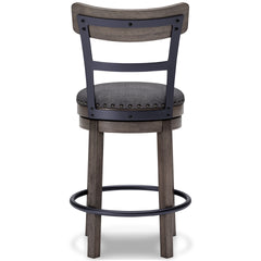 Gray / Counter Height — 24.13-Inch Seat, back view; one stool included; additional furniture and accessories excluded - 10