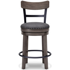 Gray / Counter Height — 24.13-Inch Seat, front view; one stool included; additional furniture and accessories excluded - 11