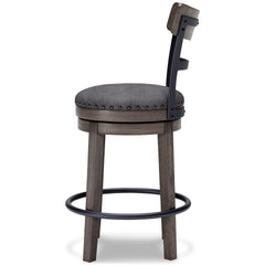Gray / Counter Height — 24.13-Inch Seat, alternate side view; one stool included; additional furniture and accessories excluded - 12