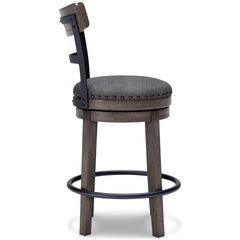 Gray / Counter Height — 24.13-Inch Seat, side view; one stool included; additional furniture and accessories excluded - 13