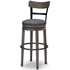 Gray / Bar Height — 30.5-Inch Seat, alternate angle view; one stool included; additional furniture and accessories excluded - 2