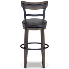 Gray / Bar Height — 30.5-Inch Seat, back view; one stool included; additional furniture and accessories excluded - 3