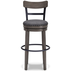 Gray / Bar Height — 30.5-Inch Seat, front view; one stool included; additional furniture and accessories excluded - 4