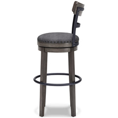 Gray / Bar Height — 30.5-Inch Seat, alternate side view; one stool included; additional furniture and accessories excluded - 5