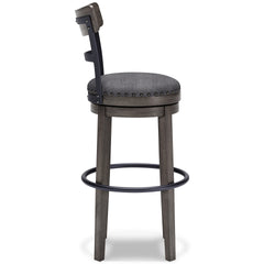 Gray / Bar Height — 30.5-Inch Seat, side view; one stool included; additional furniture and accessories excluded - 6