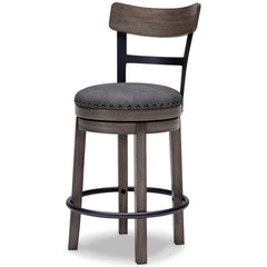 Gray / Counter Height — 24.13-Inch Seat, alternate angle view; one stool included; additional furniture and accessories excluded - 9