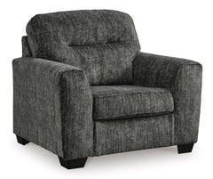 Gunmetal Upholstered Seating, chair and a half angle view - 11