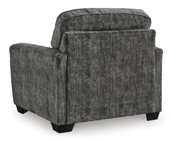 Gunmetal Upholstered Seating, chair and a half back view - 12