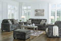 Gunmetal Upholstered Seating, three-piece seating; ottoman tables and decor excluded - 17