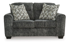 Gunmetal Upholstered Seating, loveseat front view - 8