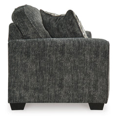 Gunmetal Upholstered Seating, loveseat side view - 9