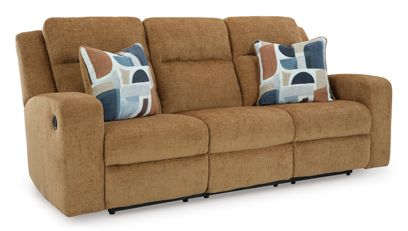 Honey Reclining Sofa, Console Loveseat and Rocker Chair
