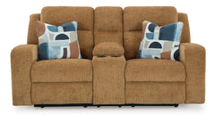 Honey Manual Reclining Seating, console loveseat front view - 8