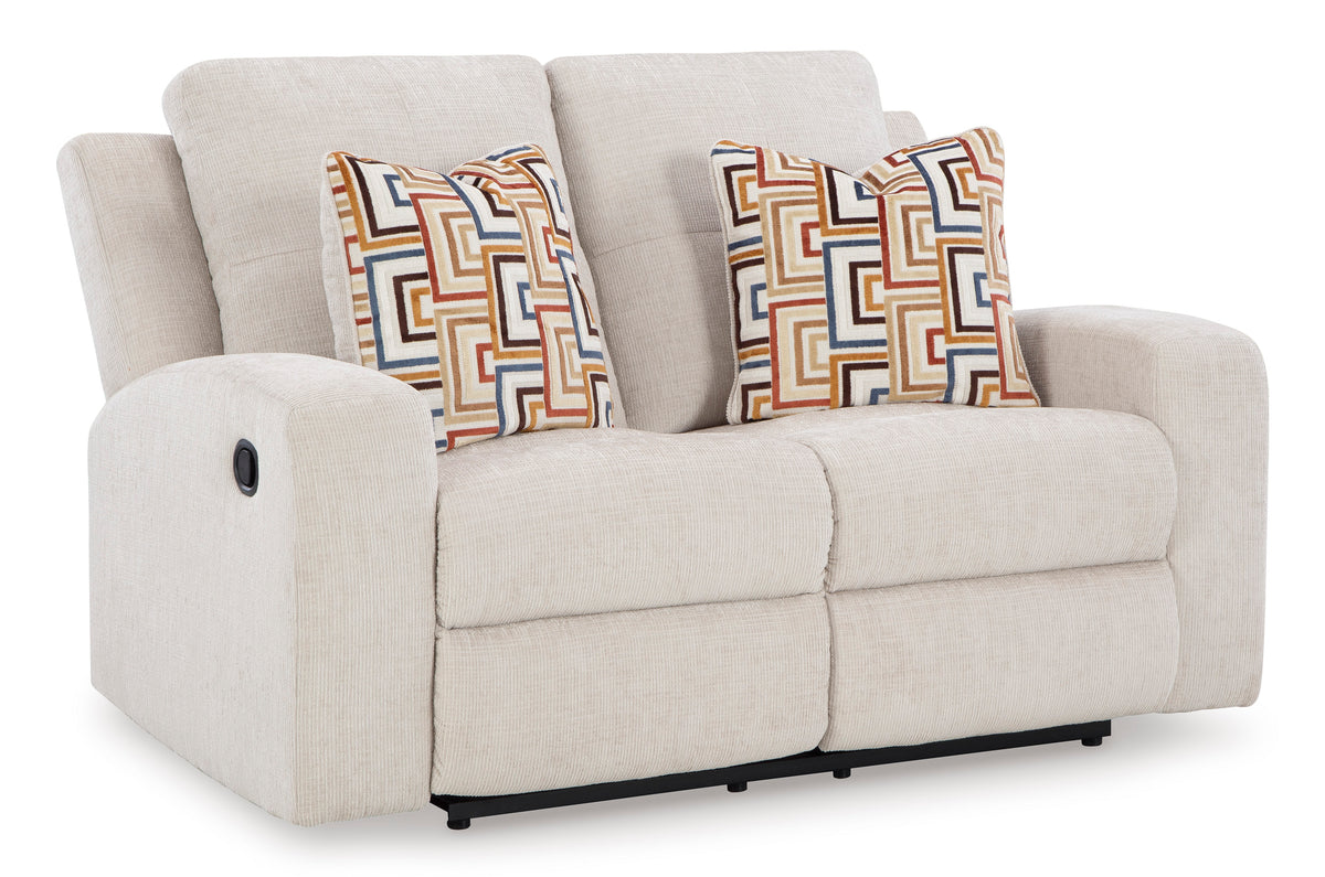 Stone Fabric Reclining Seating, loveseat upright angle