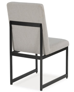 Light Brown Dining Chairs, back view; sold as a matching pair; tables, additional chairs and accessories excluded - 2