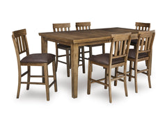 Light Brown / Table + 6 Stools, product view 1; includes table + 6 stools; other furniture and accessories excluded - 15