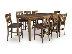 Light Brown / Table + 8 Stools, product view 1; includes table + 8 stools; other furniture and accessories excluded - 17