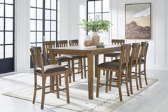 Light Brown / Table + 8 Stools, product view 2; includes table + 8 stools; other furniture and accessories excluded - 18