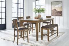 Light Brown / Table + 4 Stools + Bench, product view 2; includes table + 4 stools + bench; other furniture and accessories excluded - 23
