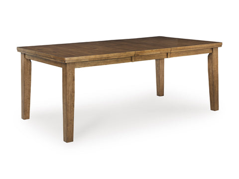 Light Brown Butterfly-Leaf Dining Table with Seating Options