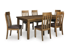 Light Brown / Table + 6 Chairs, product view 1; includes table + 6 chairs; other furniture and accessories excluded - 16
