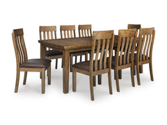 Light Brown / Table + 8 Chairs, product view 1; includes table + 8 chairs; other furniture and accessories excluded - 18