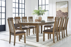 Light Brown / Table + 8 Chairs, product view 2; includes table + 8 chairs; other furniture and accessories excluded - 19