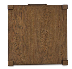 Light Brown End Table with Storage Drawer and Open Shelf, top view - 9