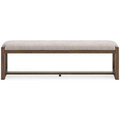 Oatmeal / Light Brown / Dining Bench, product view 3; included: 1 bench; all other furniture and accessories excluded - 26