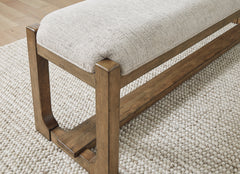 Oatmeal / Light Brown / Dining Bench, product view 4; included: 1 bench; all other furniture and accessories excluded - 27