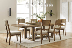 Oatmeal / Light Brown / Table + 6 Chairs, product view 2; included: 1 table; 6 matching chairs; all other furniture and accessories excluded - 35