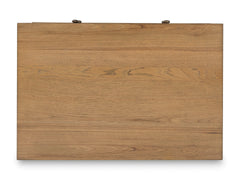 Light Brown Lift-Top Coffee Table with Drawer and Casters, top view; accessories excluded - 10
