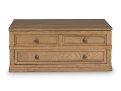 Light Brown Lift-Top Coffee Table with Drawer and Casters, front view; accessories excluded - 6