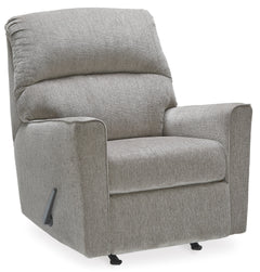 Light Gray rocker recliner, closed angled view - 40