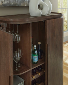 Medium Brown / Bar Cabinet, storage detail 4; includes one sideboard; accessories and other furniture excluded - 4